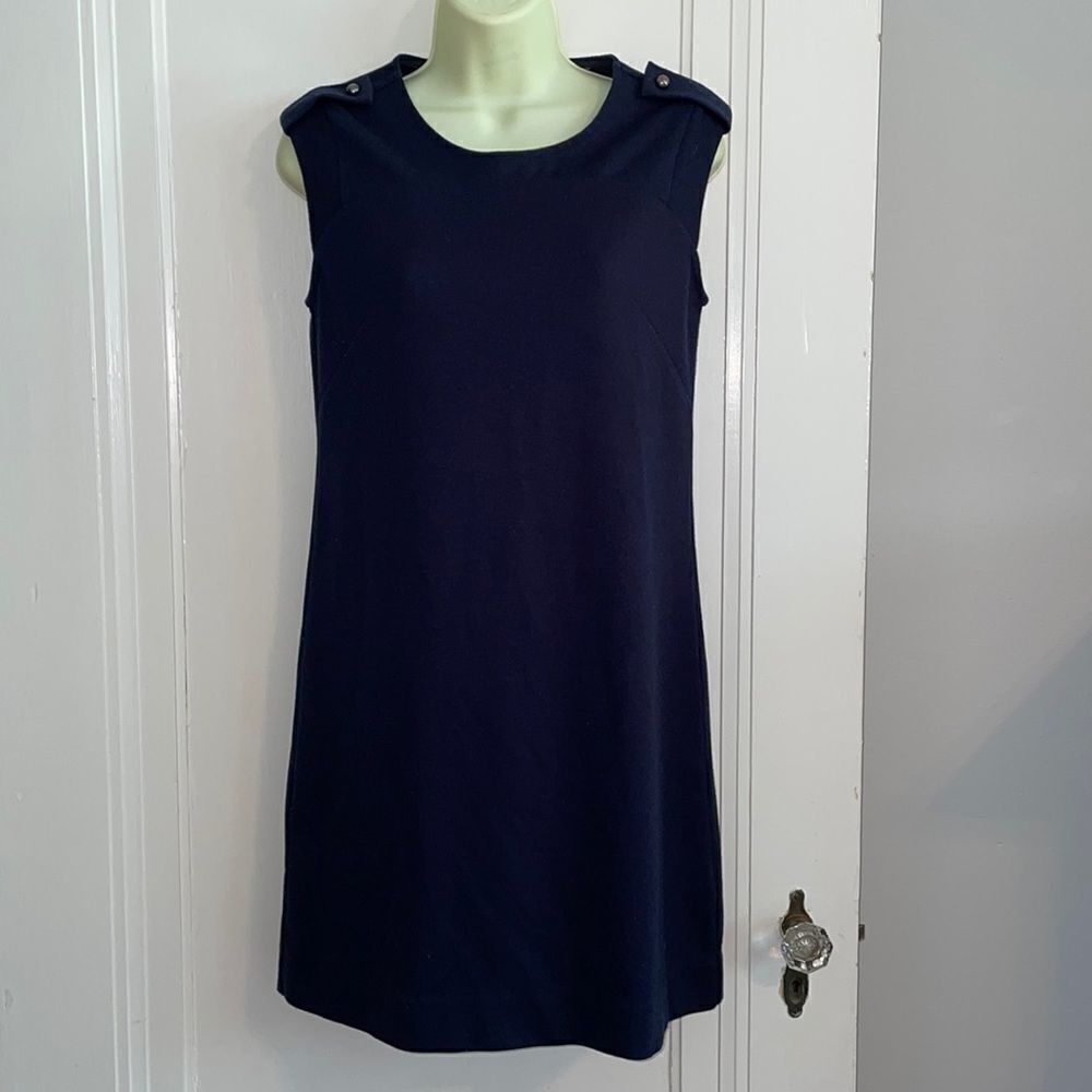 Banana Republic dark navy knit sleeveless sheath dress